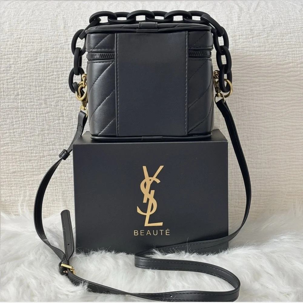 Saint Laurent Black Quilted Bag with Gold YSL Hardware - Picture 6 of 14